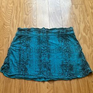 Unique, fun and sexy Teal Snake Print Skirt